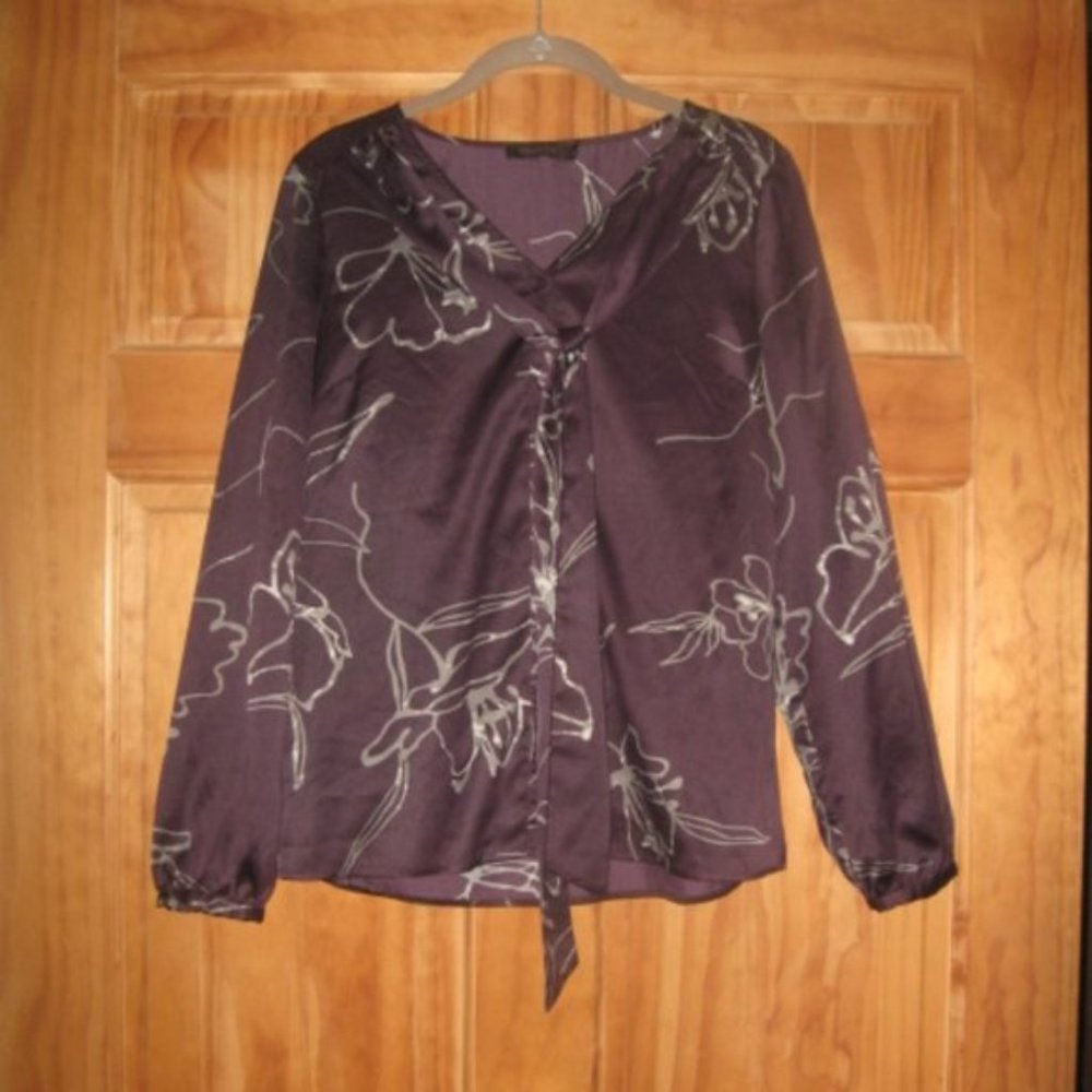The Limited Purple/Gray Button Down Blouse